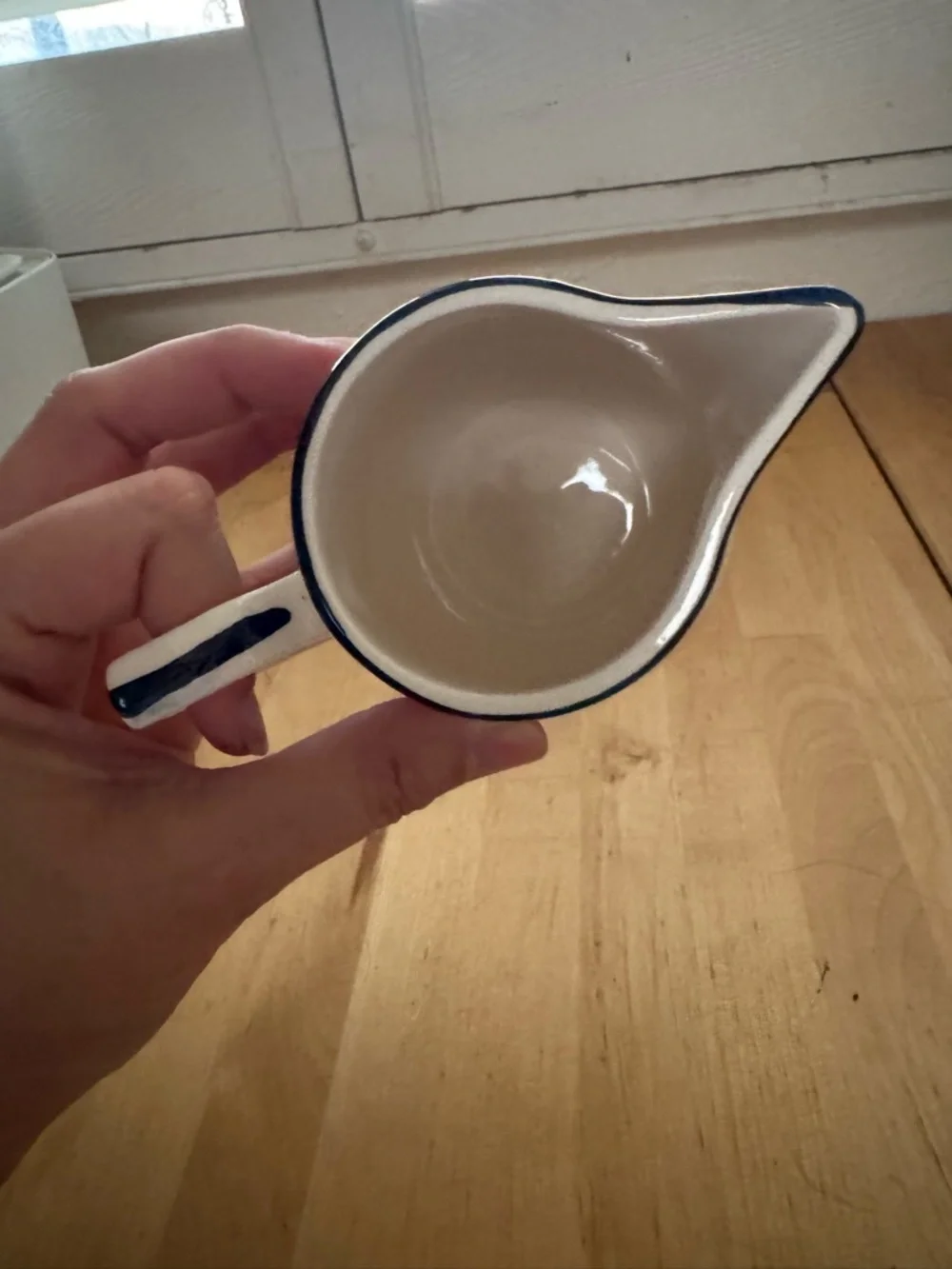 Williams Sonoma Blue and White Ceramic Creamer